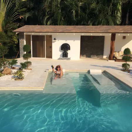 Las Terrenas : Front Beach and Garden Villa with Private Staff