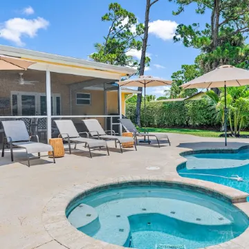 4/3 Pool Home w/ Private Backyard, 3 mi to Beach!