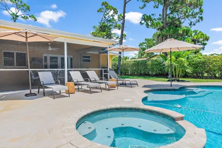 4/3 Pool Home w/ Private Backyard, 3 mi to Beach!
