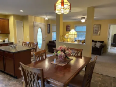 Five miles from the beach, newly remodeled home with lots of privacy.