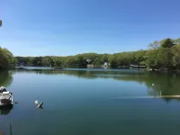 2 bedroom  1 bath, large deck and dock, on the water in peaceful cove,   Year Hotels in Boothbay