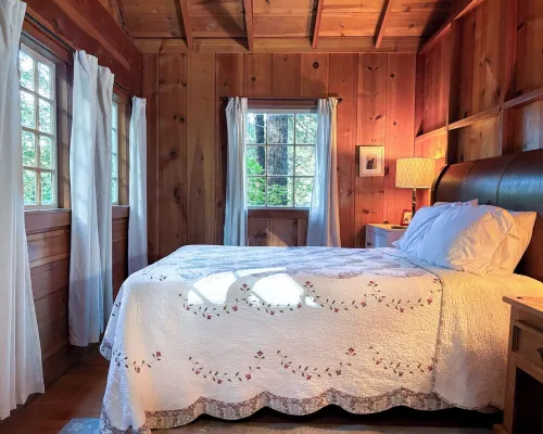 Cozy vintage cabin with fireplace near hot spring