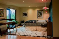 Modern home in wooded area with views of Lake Washington