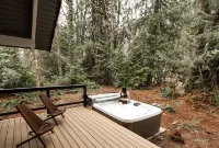 Fern Grove Cabin - Riverfront, Mountain views, Hot tub, Fire pit, Pet-friendly