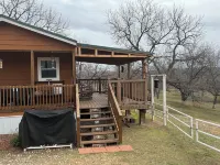 Ben Ranch Cabin # 2 located in a century old Pecan Orchard. 2 Bedroom plus couch