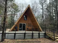 Coyote Creek A-Frame Cabin with Firepit, Nature Trail, Games, Outside Activities