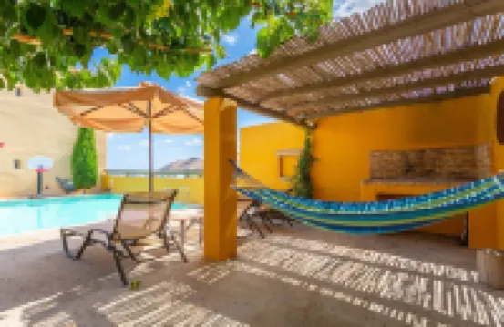 Villa Liakada Large Private Pool Walk to Beach Sea Views A C Wifi Car Not Required - 2081