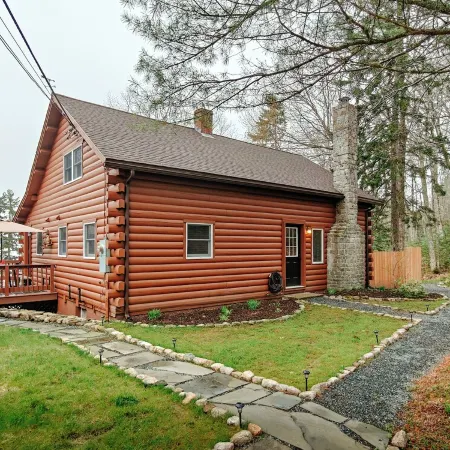 NEW!  3 Acre Log Cabin w/ Bay Views, Firepit & Grill Near Acadia