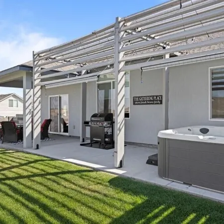 New house! Hot Tub and fire-pit waiting for you.