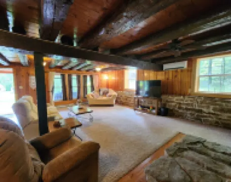 Charming re-imagined bank barn cabin.