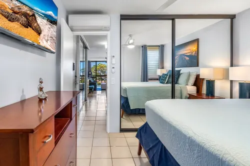 Partial ocean view, AC in all rooms, Smart TV, Beach across the street!