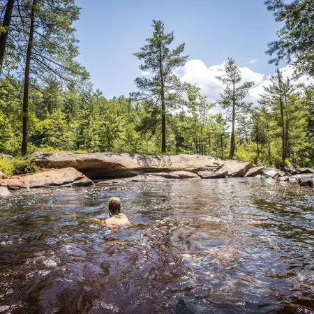 Adirondack River Lodge/ Spectacular Waterfalls/ Natural swimming pools.