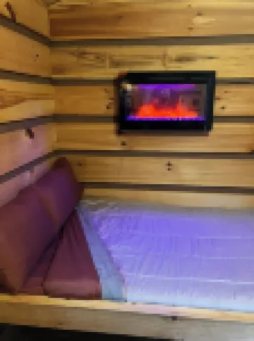 Tiny cabin by the creek