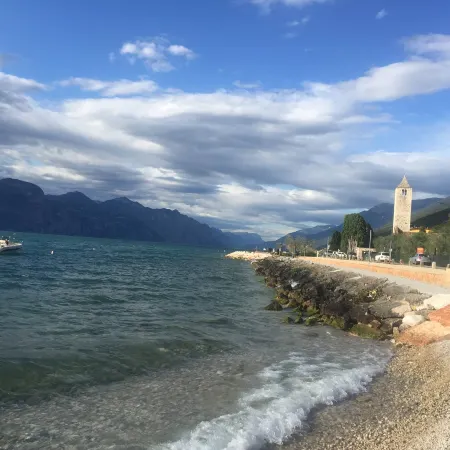 Flat Lake Garda with Very Panoramic View