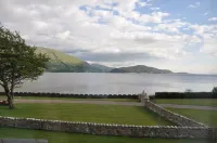 Lochside with beach access uninterrupted views of spectacular Highland Mountains