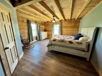 Authentic Hemlock Log Cabin 4 Bedroom Ski Chalet On Lake And Next To Ski Slopes