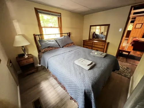 Romantic Pocono Lake Chalet: Firepit, Stream, near Lake, pools & Pet-Friendly