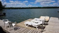 Cozy beachfront 2-bedroom cabin located on Little Saint Germain Lake Hotel a St. Germain