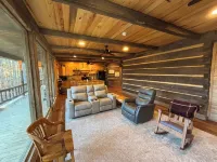 1850 log cabin with 2 br, 2 baths, W/D, mini split A/C, carport attached