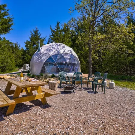 Unique, Fun, and Modern Queen Dome - 2 Queen Beds. Loft Accessed by Ladder.
