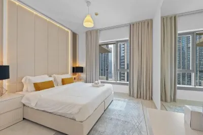 럭셔리 부르즈 칼리파 및 분수 전망 아파트먼트, 두바이 몰까지 도보 거리, 심플리 컴포트 제공  호텔