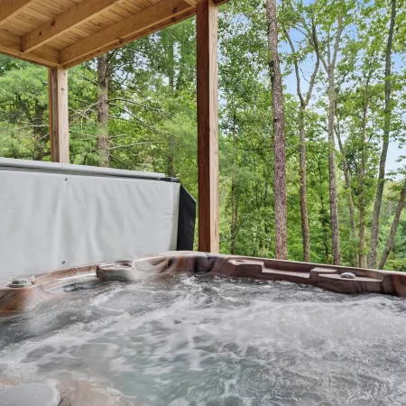 Luxury Mineral Bluff Cabin with Deck and Hot Tub!