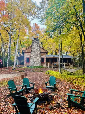 Hand Hewn Log Cabin Newly Renovated, rustic-modern design