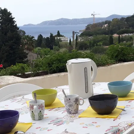 NEW: Le Lavandou Aiguebelle - Air-conditioned sea view apartment in villa