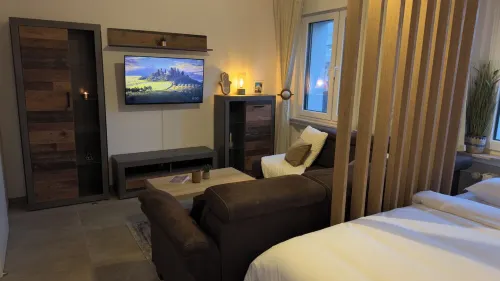 Modern apartment with forest flair and coffee enjoyment