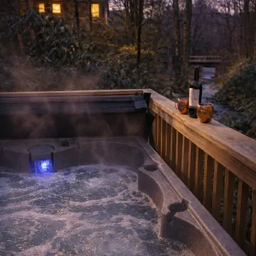 Steps to Elk River! Cozy Cabin w/ Hot Tub & Bunk Room