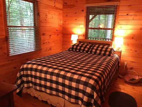 Cozy Cabin with Fireplace, 2 Bedrooms & 2 Queen Size Couch Beds!