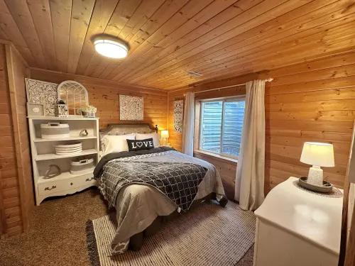 Cozy Cabin Themed Basement