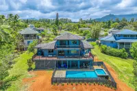 Bright, modern home w/ocean views from the huge wraparound deck & private pool