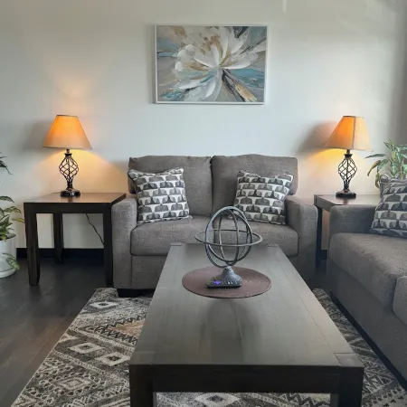 2 bedroom apartment overlooking the the mouth of the Kenai River. Downtown Kenai