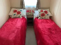 Poppy, dog-friendly caravan with panoramic sea views on Rockley Park Poole wi-fi