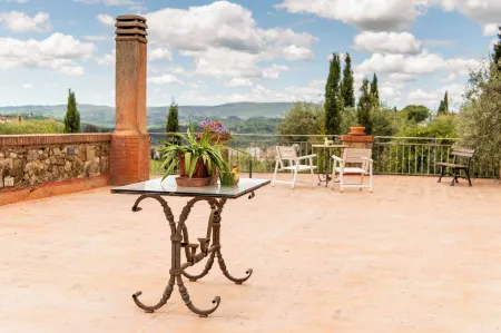 Melachecca tuscan chianti villa private park 2 apt love views Отели в г. Поджибонси