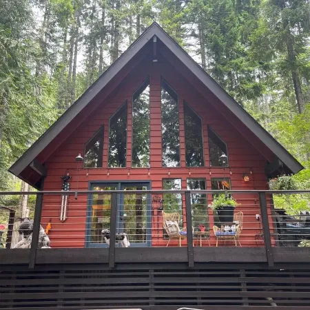 Cozy cabin at Lake Cushman in Hoodsport, WA with AC, Wi-Fi, kayak, beach, hottub