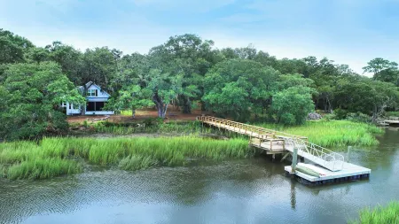 Waterfront, 7 acres; Stunning Home on Coastal Tidal Marsh w/Private Dock