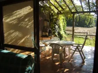 Gite with large swimming pool, play area, green space.