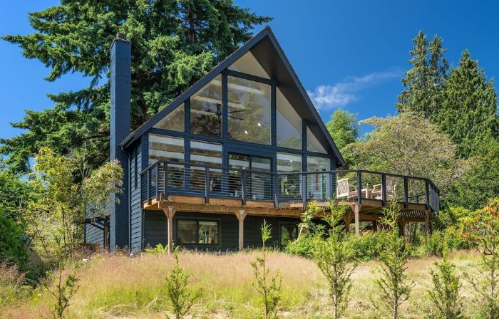 Renovated A-frame with water view