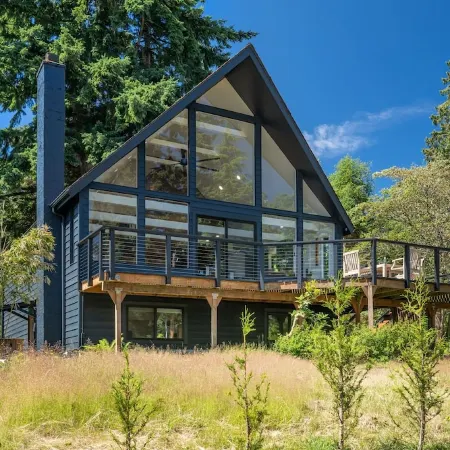 Renovated A-frame with water view