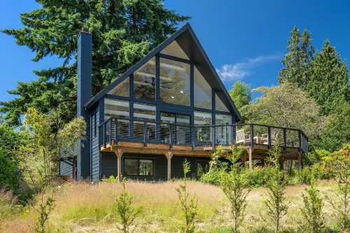 Renovated A-frame with water view