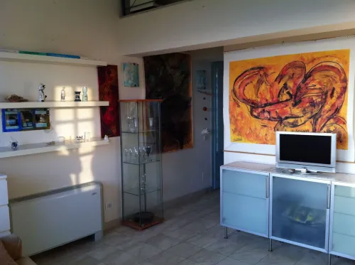 large terrace overlooking the sea and the sand dunes