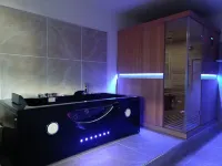 Elegant villa of the leaves garden swimming pool whirlpool shower sauna.