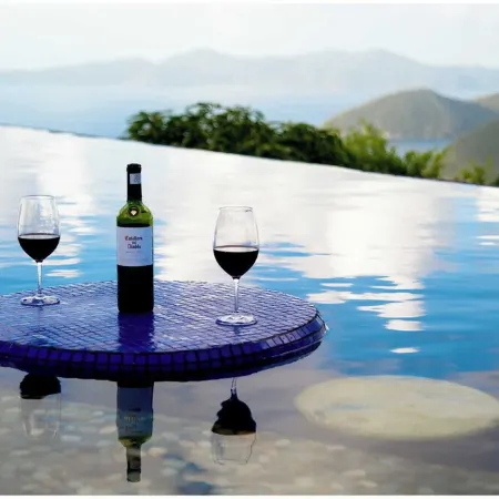 Best views & pool deck on St John just up the hill from Cinnamon Bay Beach.