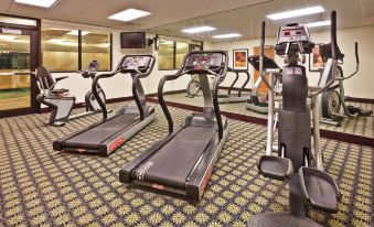 a well - equipped gym with multiple treadmills and exercise bikes , as well as a television and other equipment at Staybridge Suites Buffalo