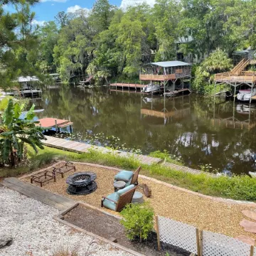Sportsman's Bluff sits high above a deepwater canal with the river minutes away!