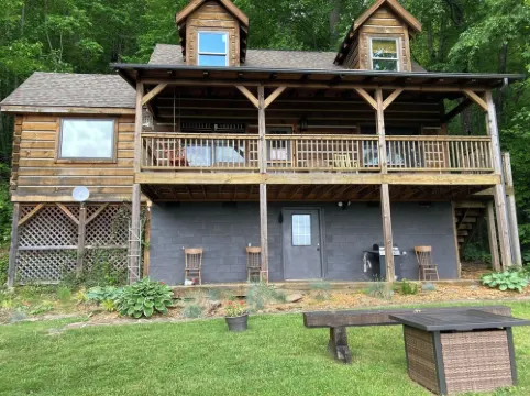 Balsam Mountain Cabin with waterfalls and a great year round view