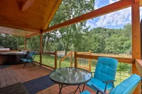 Deck & Hot Tub: Bryson City Riverfront Cabin! - 3-Star