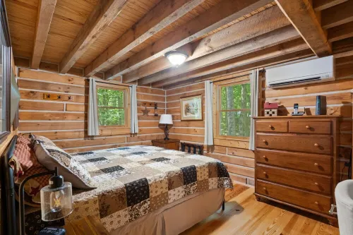 Charming Cabin That Has Beds for 8 Guests, Hot Tub, Electric Fireplace, Firepit